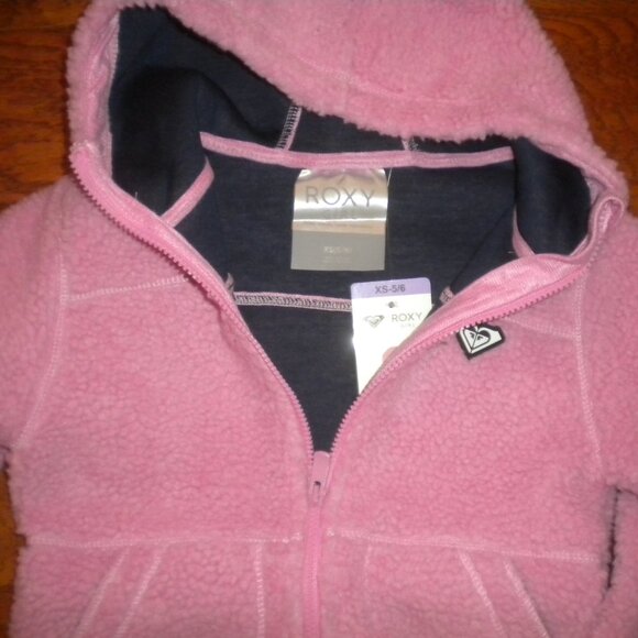 Roxy Girls Size XS 5/6 Pink Sherpa Winter Jacket NWT - Picture 6 of 6